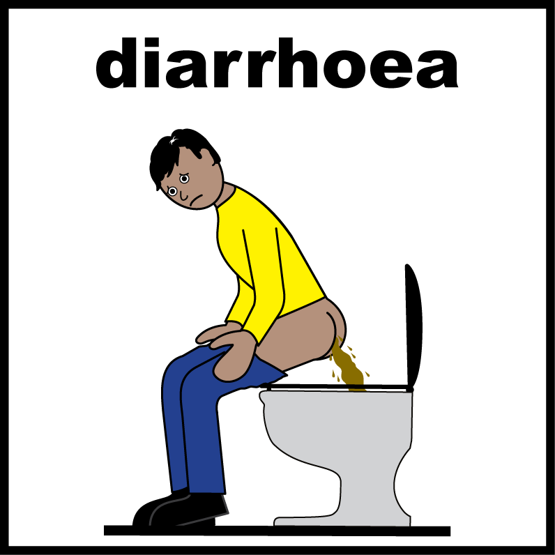 picture of a person on the toilet who has diarrhoea