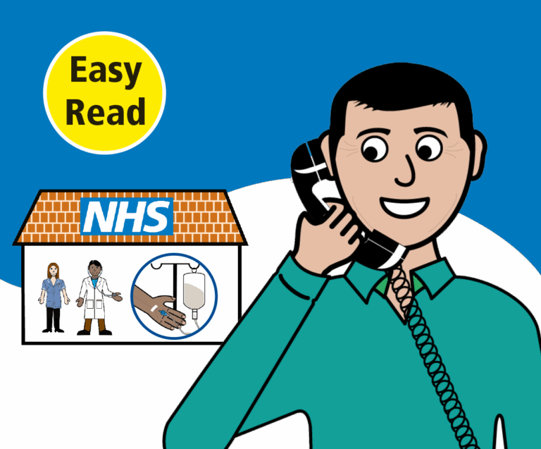 image of a man phoning the hospital after treatment