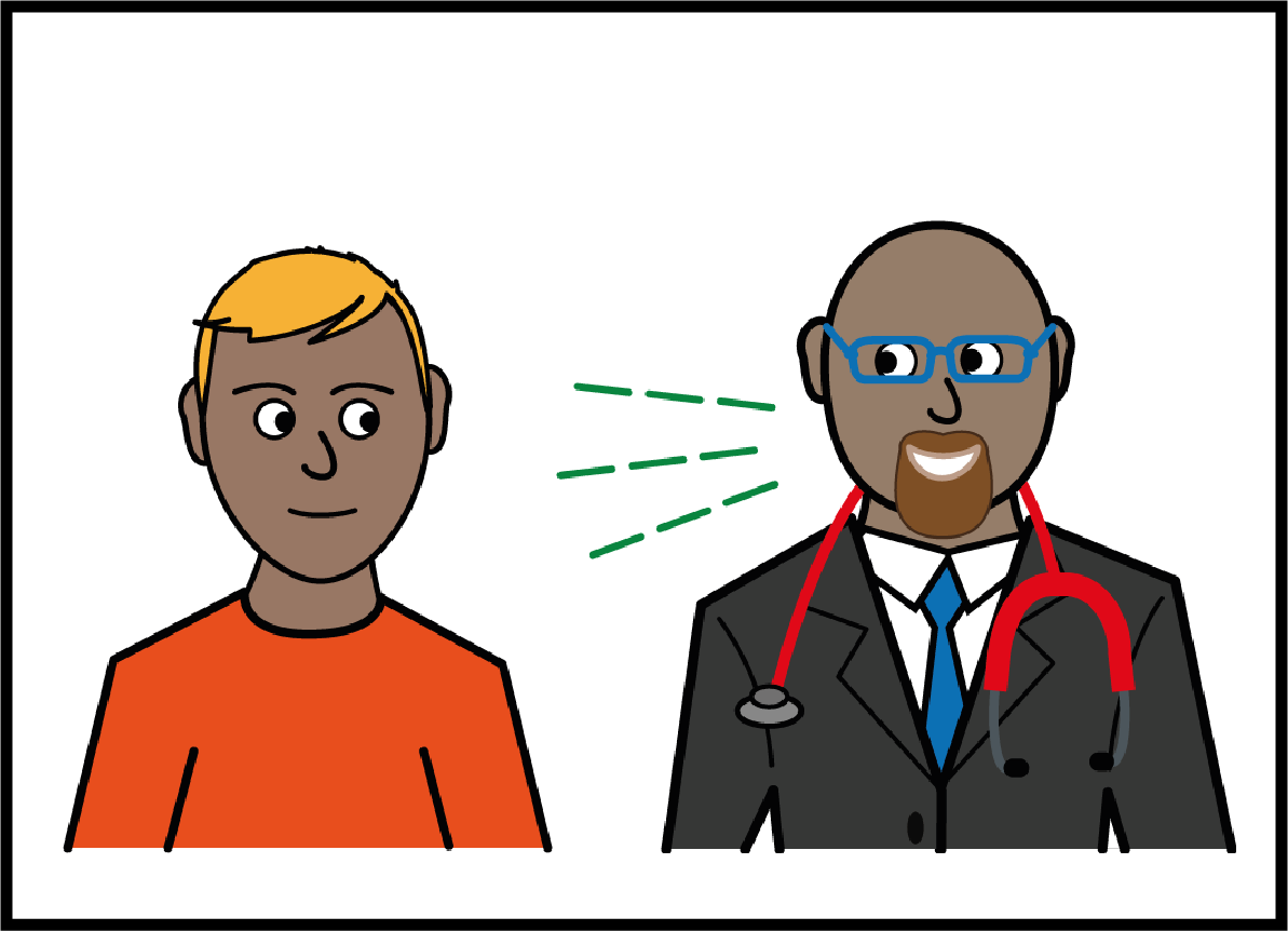 illustration of a doctor talking to a patient