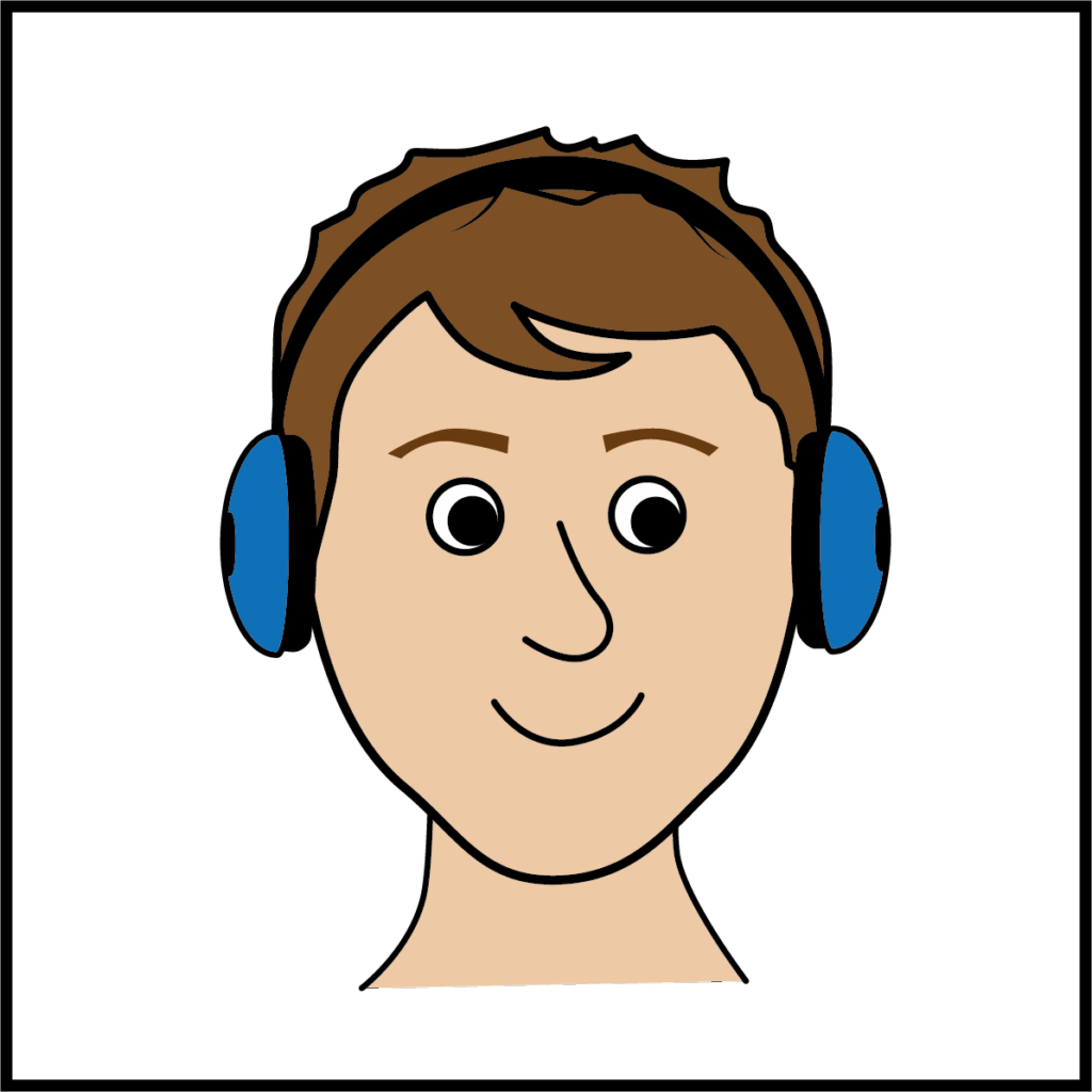 man wearing headphones