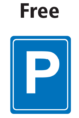 A free parking sign.