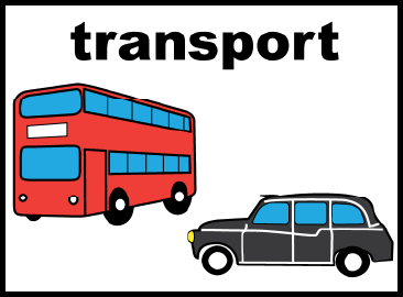 A red bus and a black cab