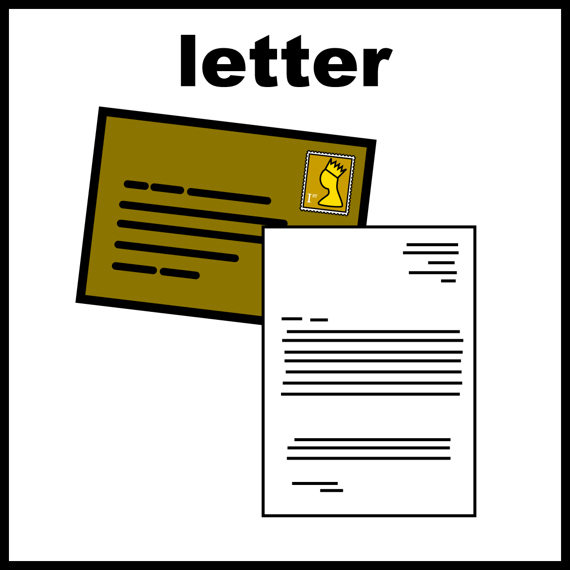 A letter and an envelope