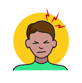 Illustration of person with headache.
