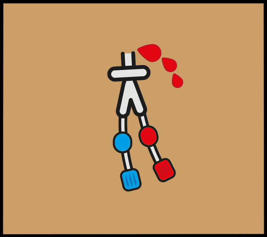 illustration of bleeding coming from a dialysis