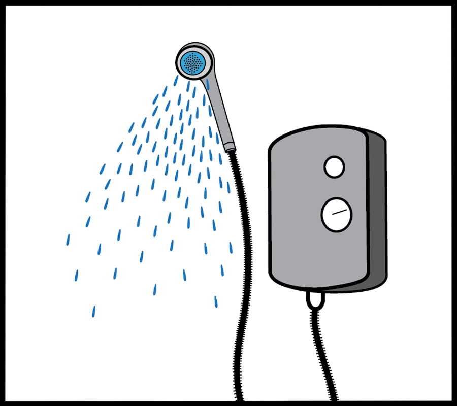 image of a hand held shower