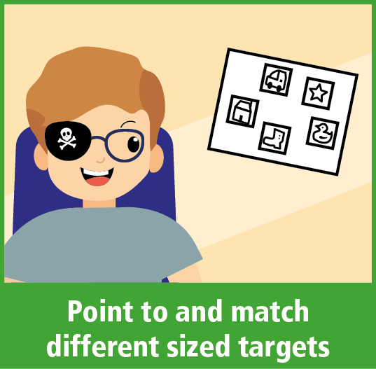 Point to and match different sized targets