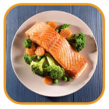 plate of Salmon and vegetables